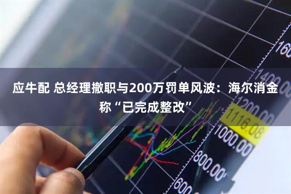 应牛配 总经理撤职与200万罚单风波：海尔消金称“已完成整改”