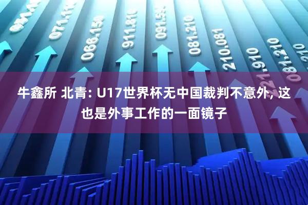 牛鑫所 北青: U17世界杯无中国裁判不意外, 这也是外事工作的一面镜子